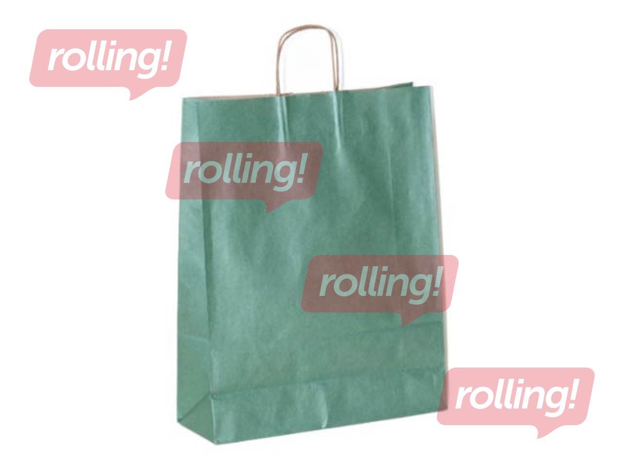 PROMO Sangadega paberkott, roheline läikiv, 180x80x220mm