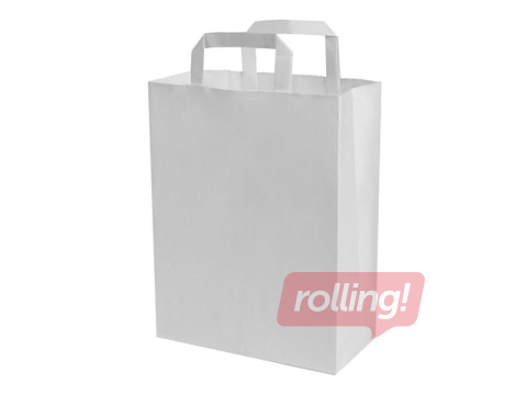 Paper bag with handles, white, 180x90x220mm