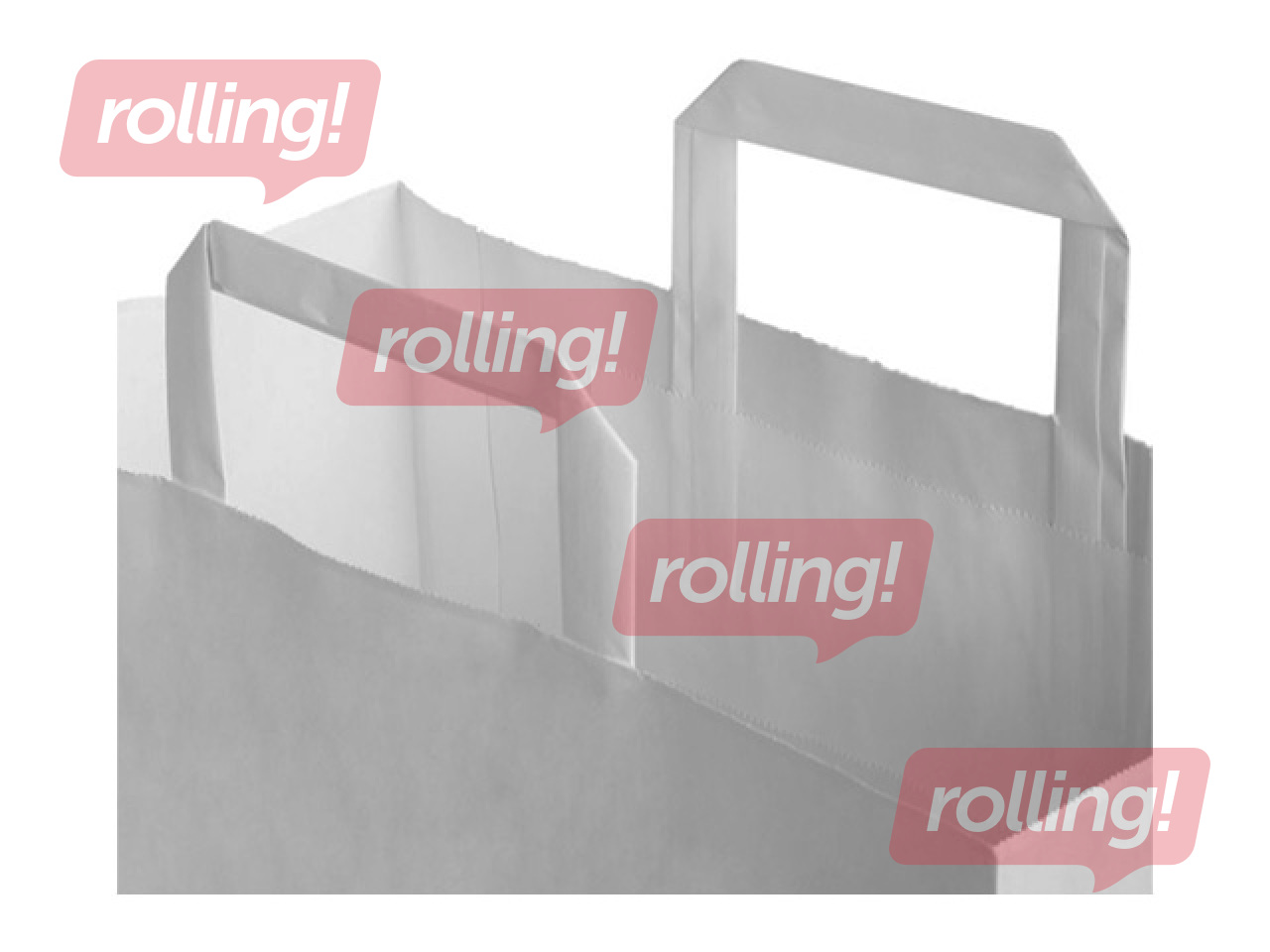 Paper bag with handles, white, 180x90x220mm