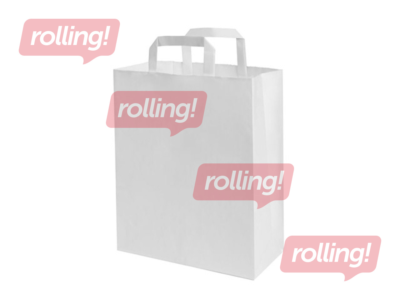 Бумажный пакет с ручками, белый, 220×100×280мм