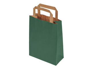 Paper bag with handles, green, 180x80x240mm
