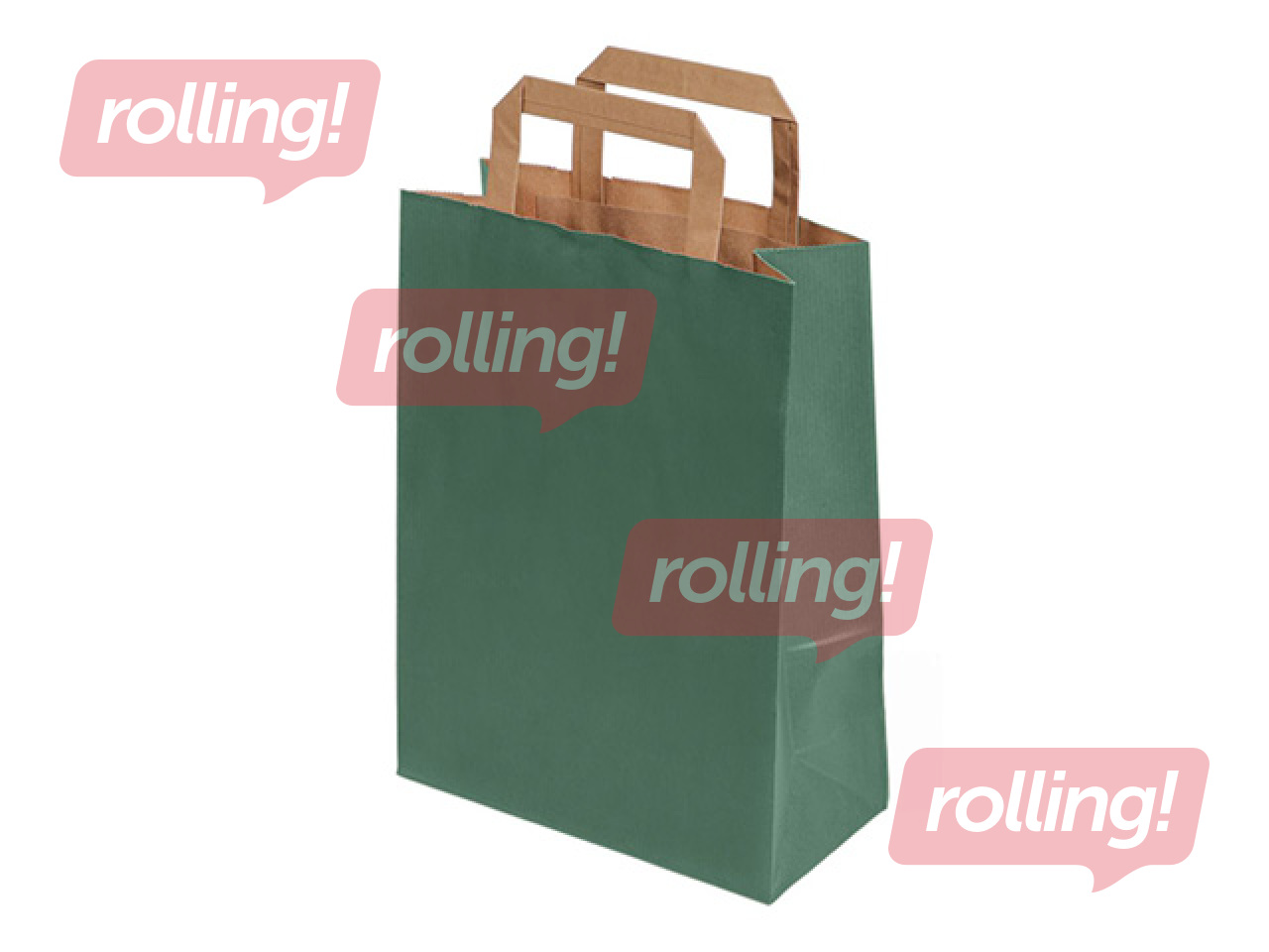 Paper bag with handles, green, 220x100x290mm
