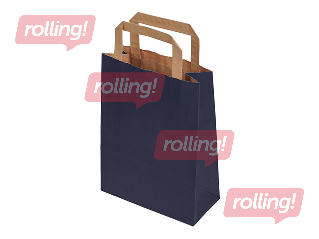 Бумажный пакет с ручками, синий, 180x80x240мм