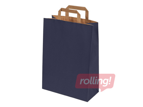 Paper bag with handles, blue, 270x120x370mm