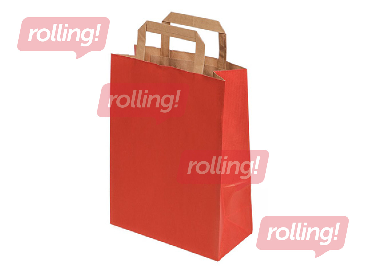 Papīra maisiņš ar rokturiem, sarkans, 220x100x290mm
