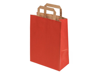 Paper bag with handles, red, 270x120x370mm