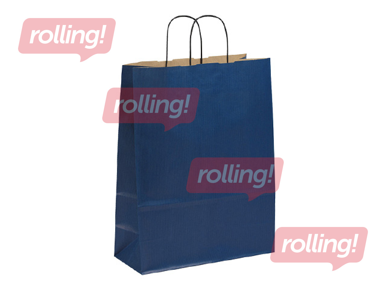 Подарочный пакет бумажный TOPTWIST, крафт, синий, 320x140x420мм