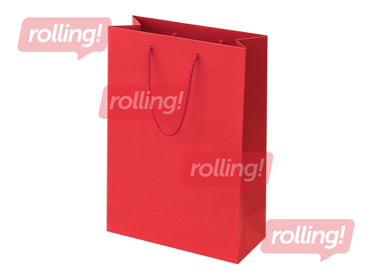 Бумажный пакет с ручками, красный, 230x100x330мм
