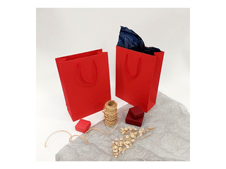 Бумажный пакет с ручками, красный, 230x100x330мм