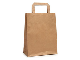 Paper bag with handles, brown, 180x90x220mm
