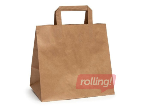 Paper bag with handles Take-Away, brown, 320x220x280mm