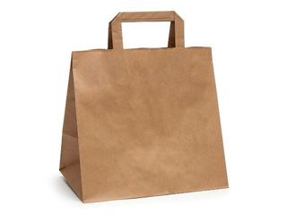 Paper bag with handles Take-Away, brown, 320x220x280mm