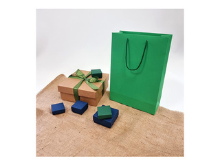 Paper bag with handles, green, 230x100x330mm