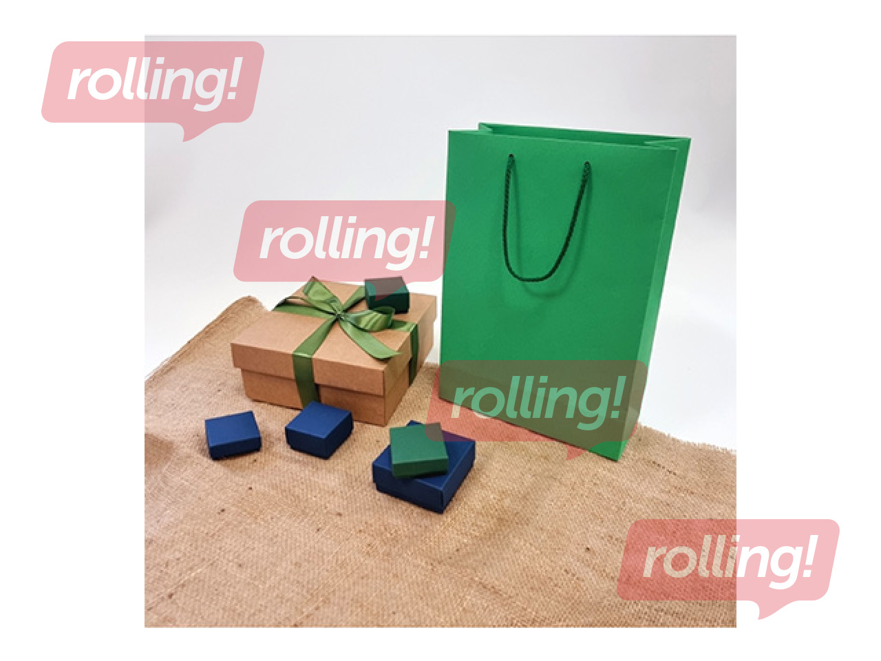 Paper bag with handles, green, 230x100x330mm