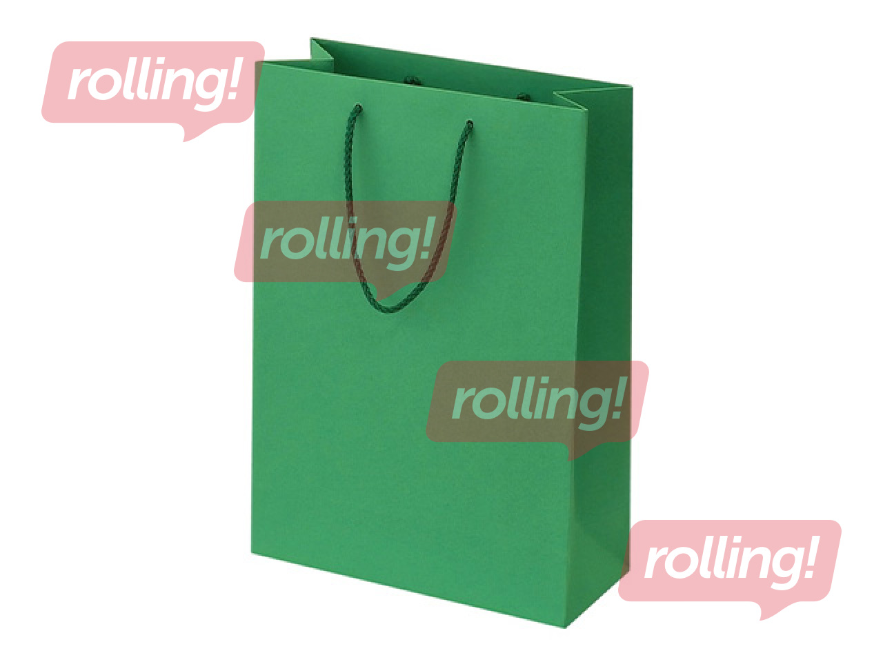 Papīra maisiņš ar rokturiem, zaļš, 230x100x330mm