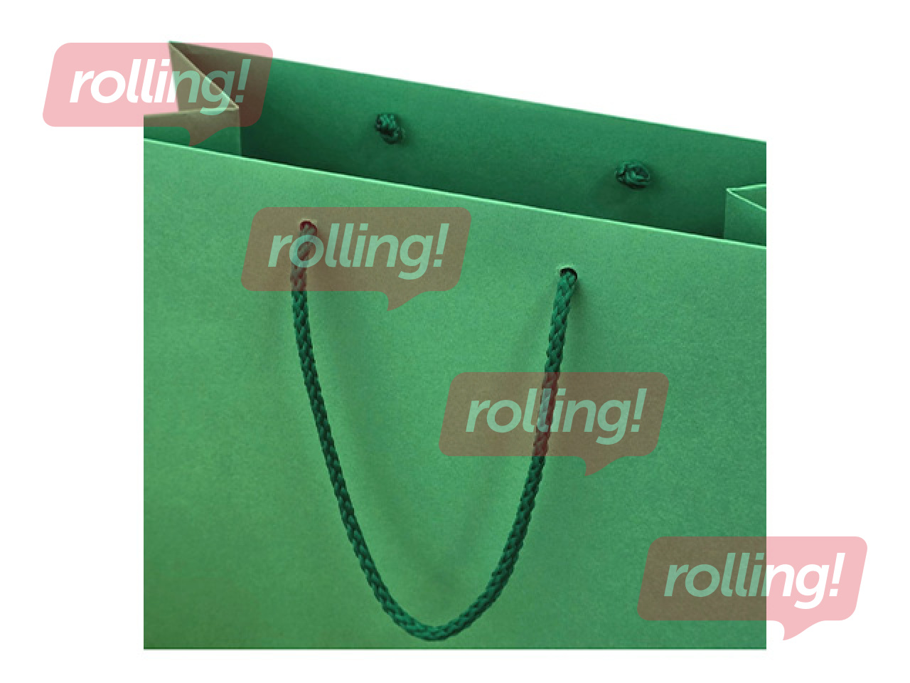 Papīra maisiņš ar rokturiem, zaļš, 230x100x330mm