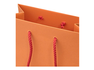 Бумажный пакет с ручками, оранжевый, 230x100x330мм