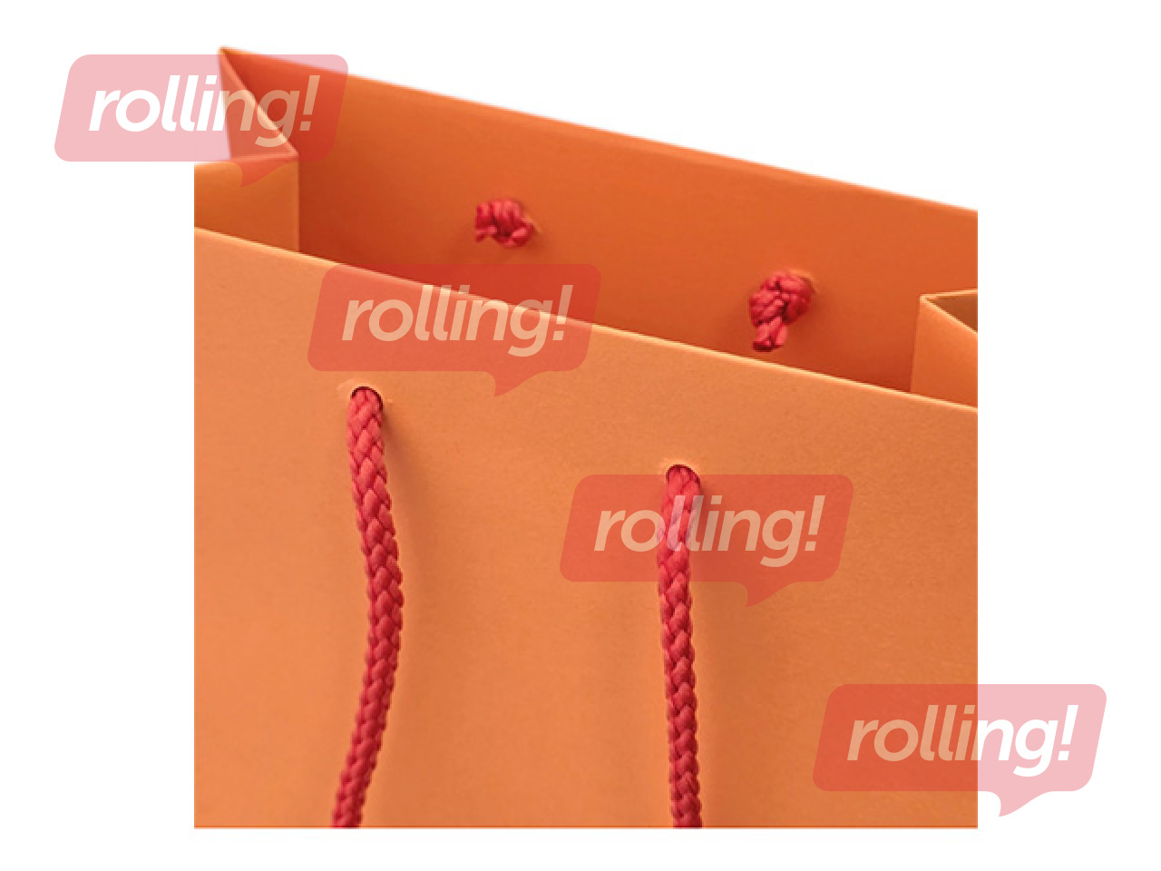 Бумажный пакет с ручками, оранжевый, 230x100x330мм