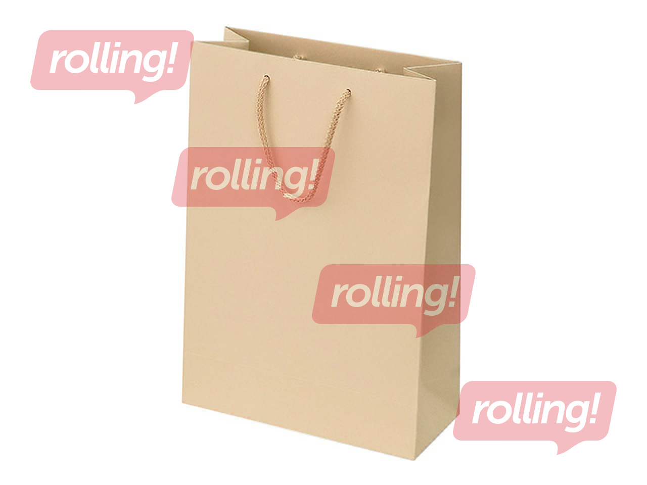 Paper bag with handles, beige, 230x100x330mm