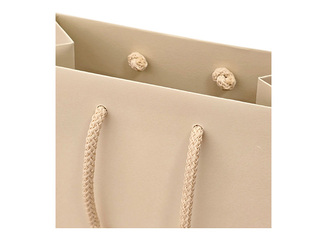 Paper bag with handles, beige, 230x100x330mm