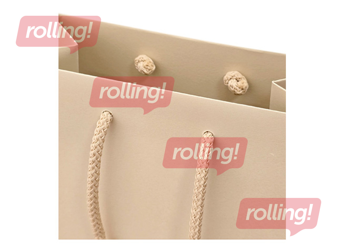 Paper bag with handles, beige, 230x100x330mm