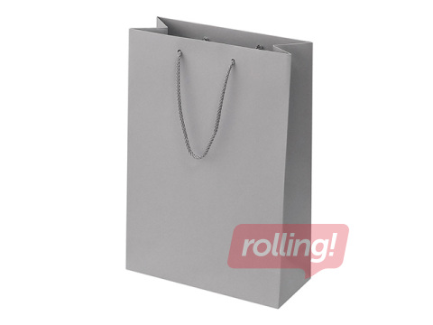 Paper bag with handles, light grey, 230x100x330mm