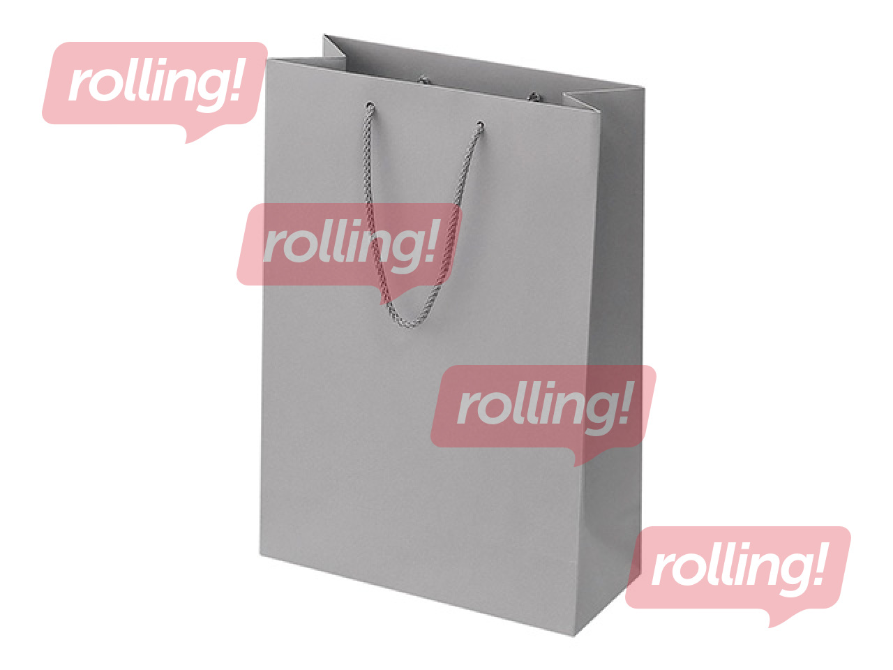 Paper bag with handles, light grey, 230x100x330mm