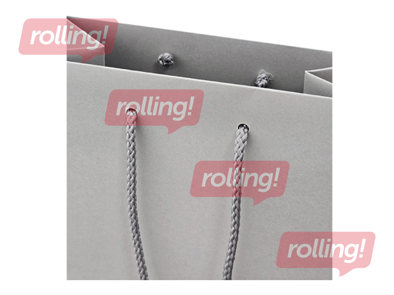 Paper bag with handles, light grey, 230x100x330mm