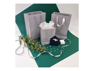Paper bag with handles, light grey, 230x100x330mm
