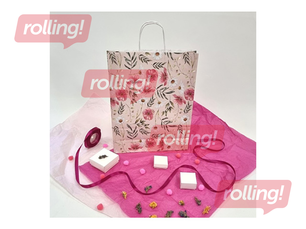 Kinkekott keeratud sangade ja disainiga, 320x120x410mm