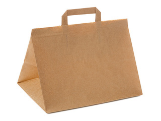 Papīra maisiņš ar rokturiem Take-Away, brūns, 350x170x295mm
