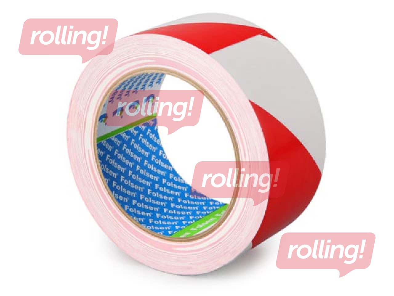 Warning tape Folsen, 50 mm x 33m, red white