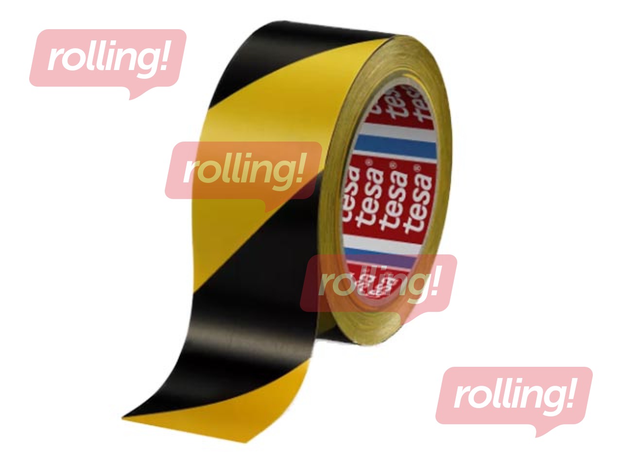 Grīdas marķēšanas līmlente tesaflex®,  50 mm x 33m, PVC, melni dzeltena