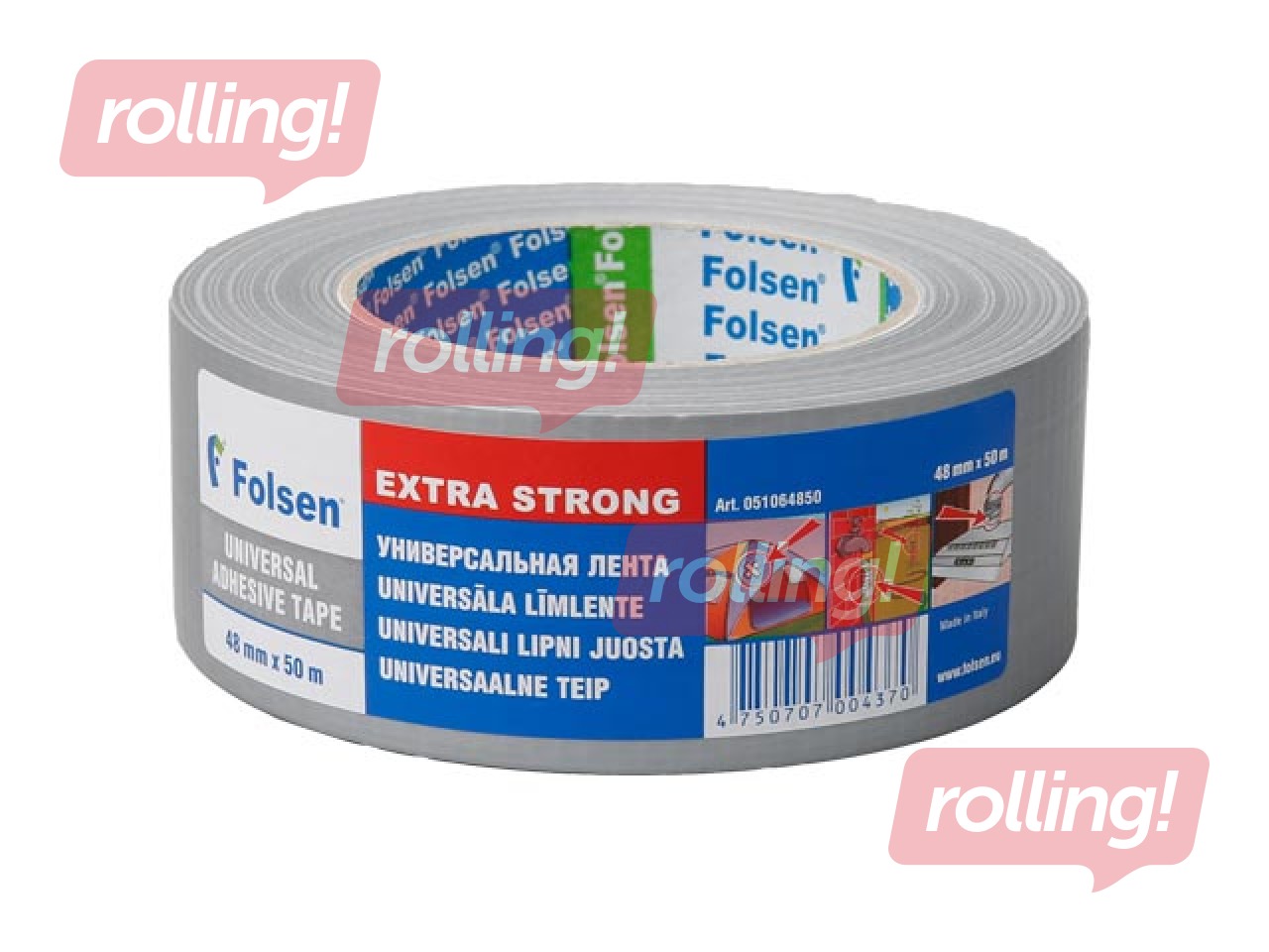 Universaalne teip Folsen 4,8 cm x 50 m, niiskuskindel