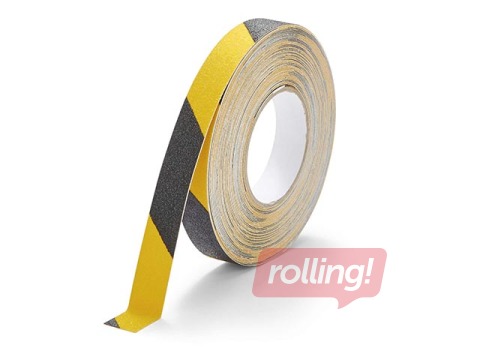 Лента для разметки пола Duraline®,  25 мм x 15м, черно- желтая