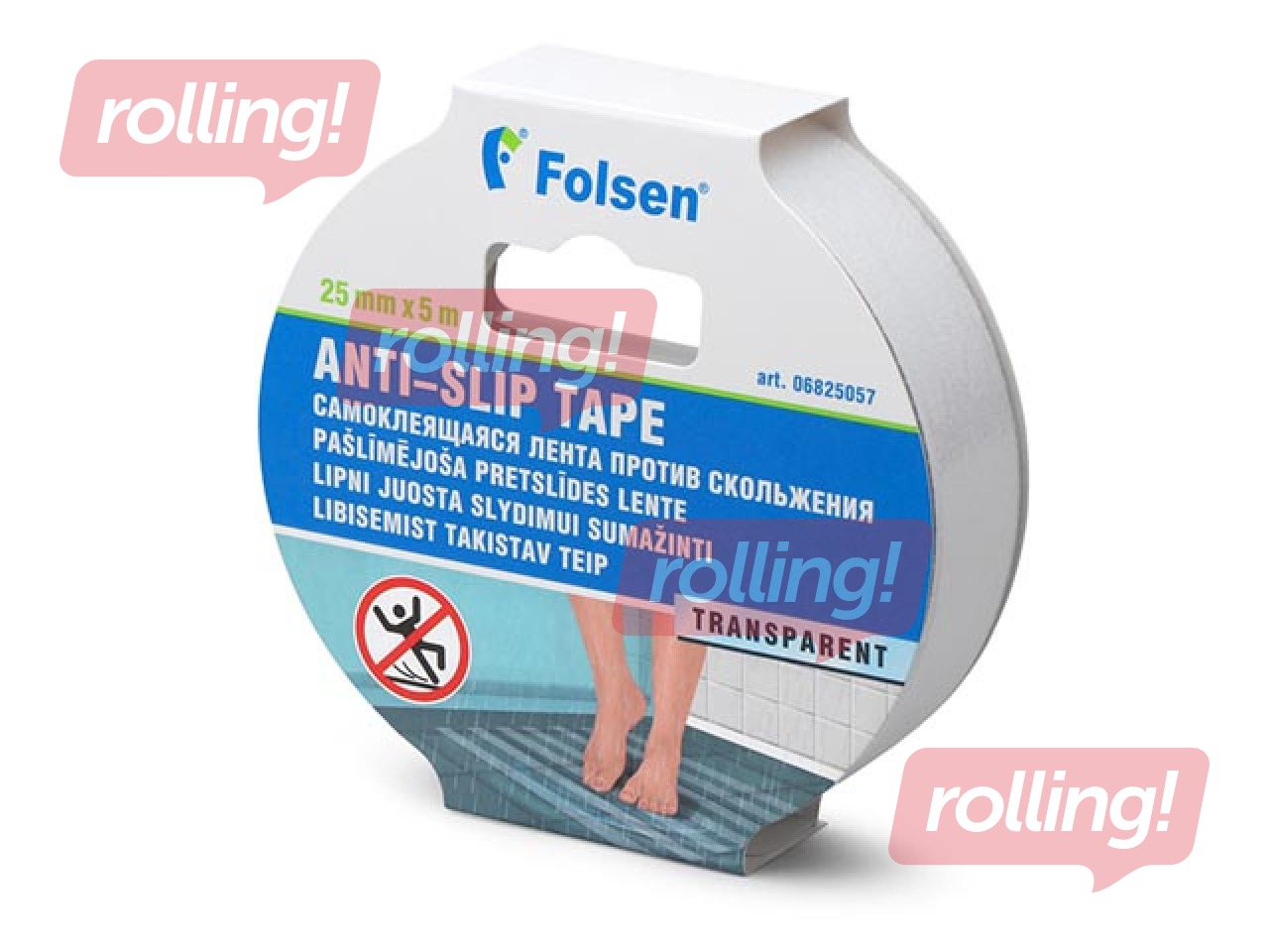 Põranda märgistuslint Folsen, 25 mm x 5m, läbipaistev