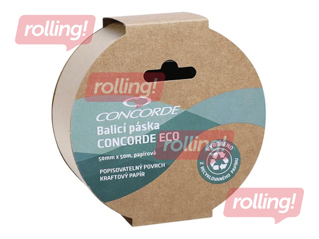 Pakketeip Concorde Eco, 50 mm x 50 m, paber, pruun