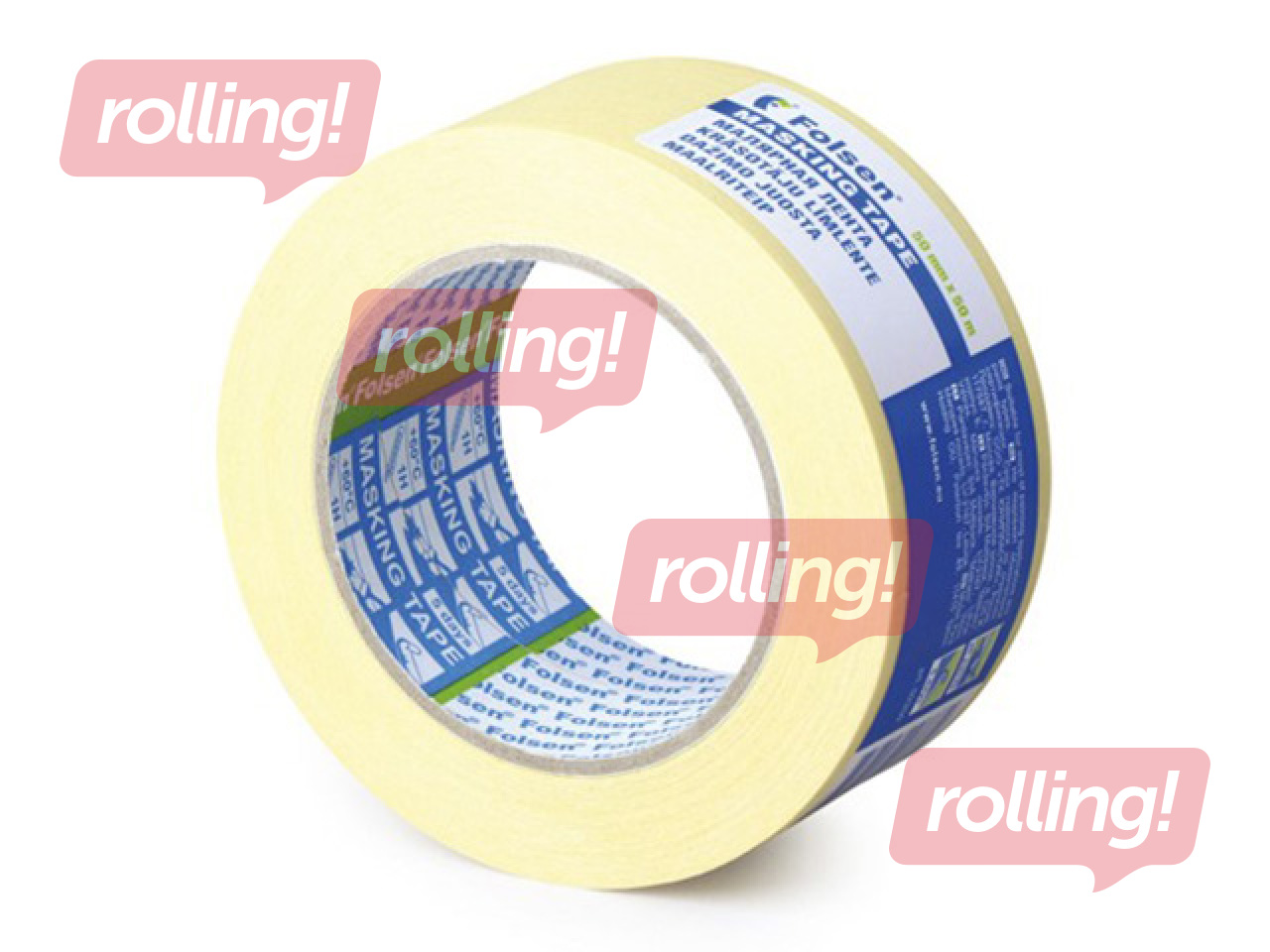 Paberteip maalritele Folsen, kollane, 50mm x 50m