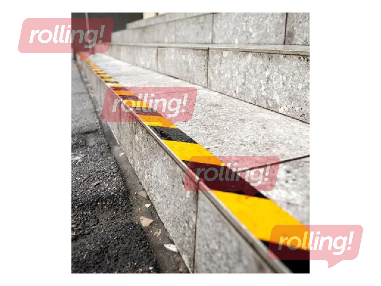 Brīdinājuma marķēšanas līmlente, melna-dzeltena, 48mmx50m