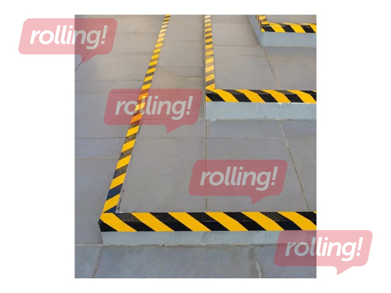 Brīdinājuma marķēšanas līmlente, melna-dzeltena, 48mmx50m