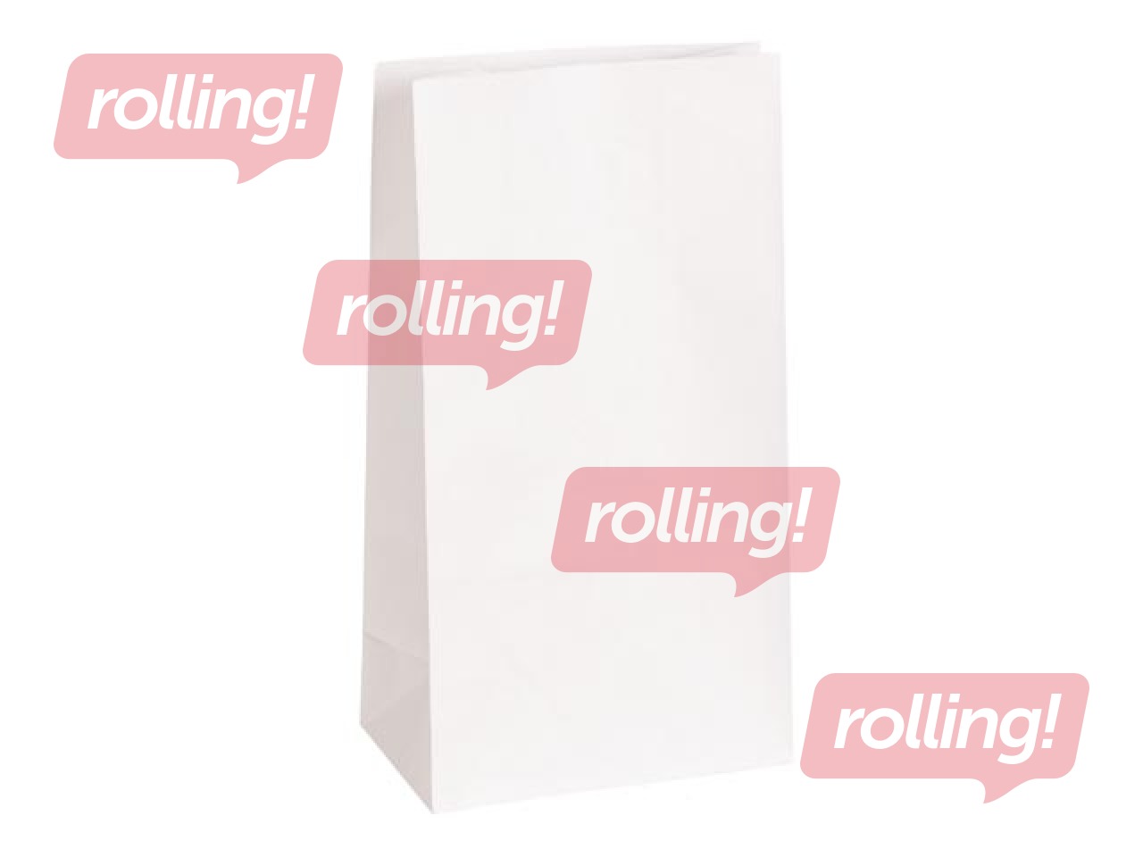 Flat bottom bag 120x60x210mm, white