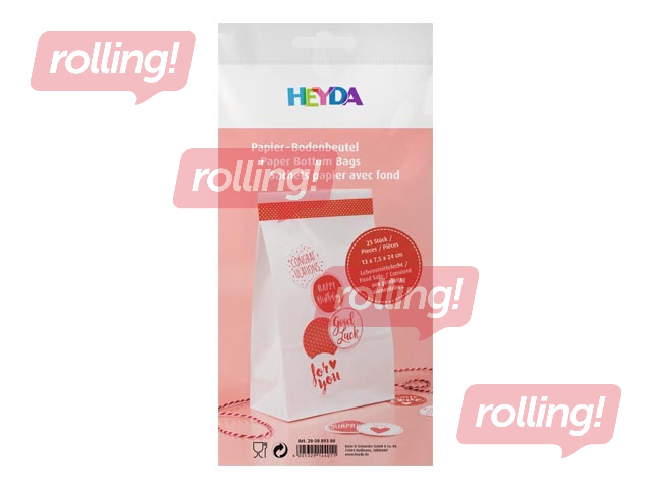 Flat bottom bag 120x60x210mm, white