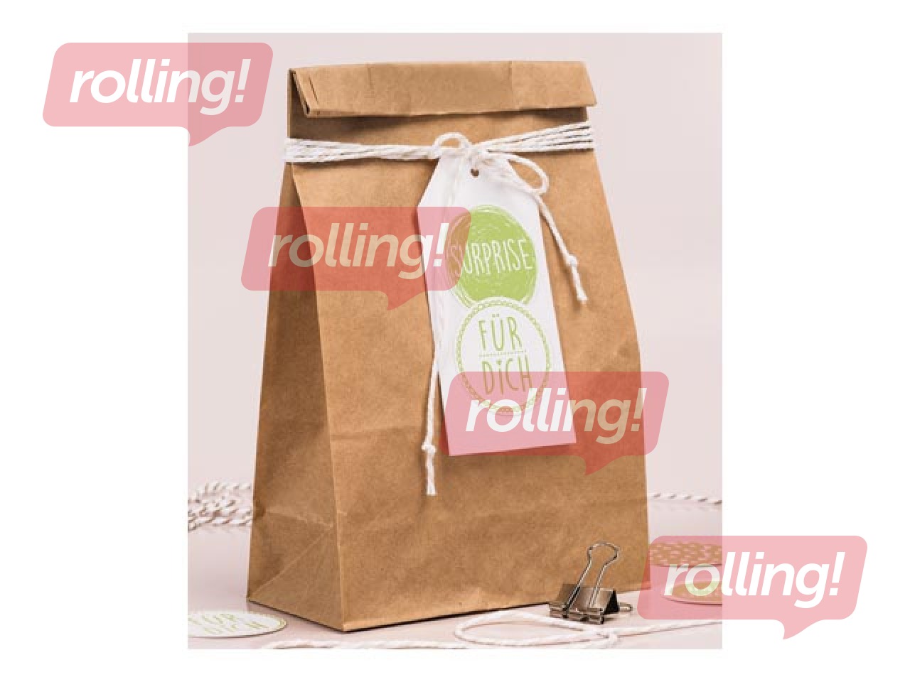 Flat bottom bag 120x60x210mm, natural