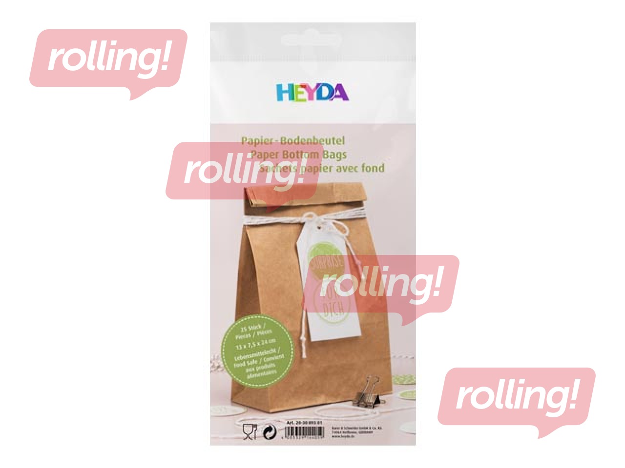 Maisiņi papīra 120x60x210mm, 25 gab., brūni