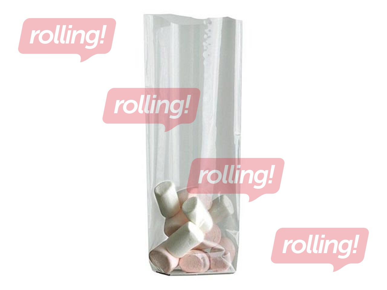 Прозрачные подарочные пакеты с серебристым дном, 100x220мм, 100 шт.