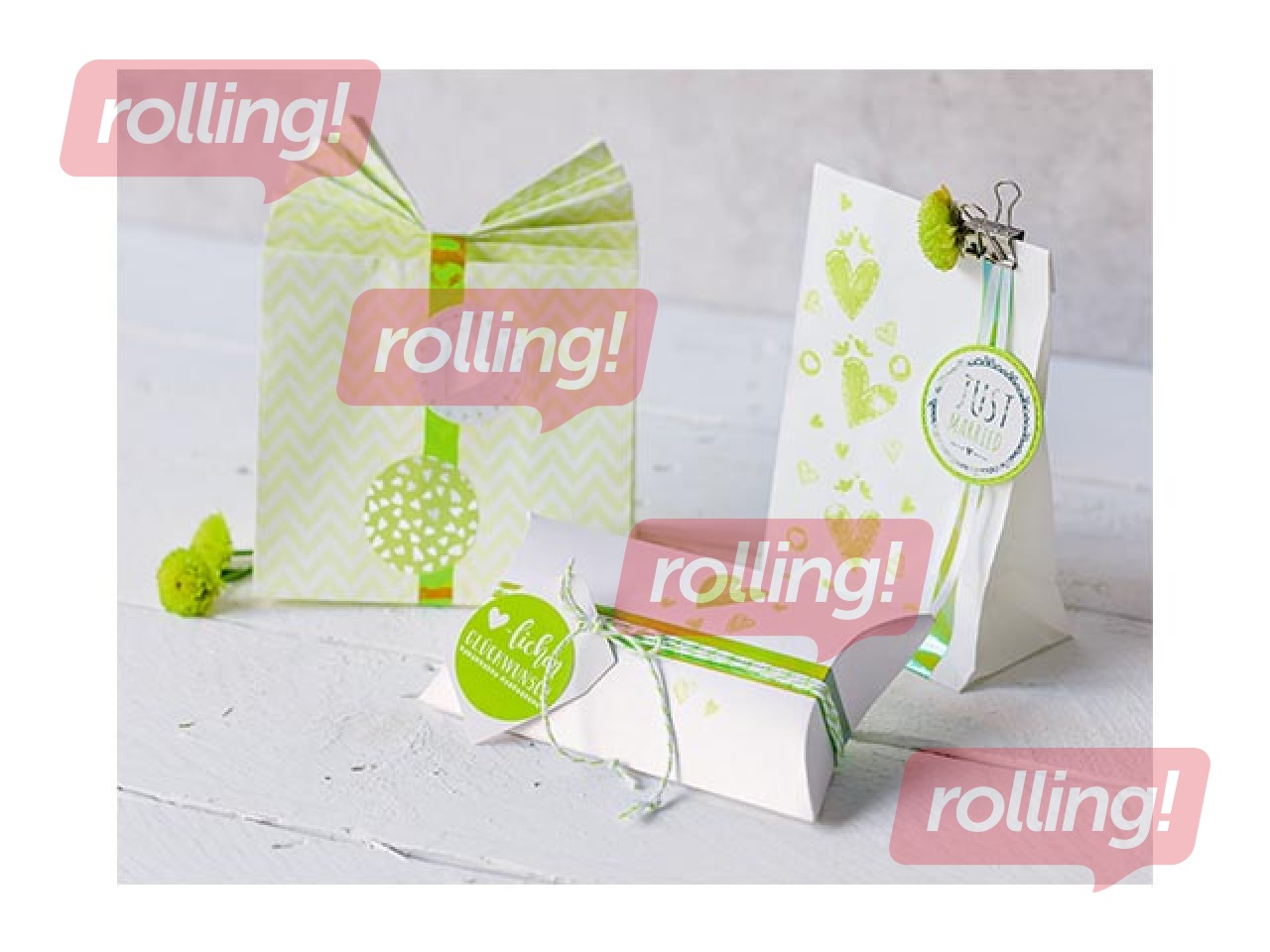 Бумажные пакеты с плоским дном, 2 мотива, 12 шт.