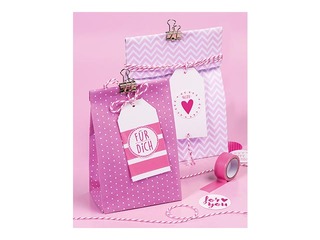 Maisiņi papīra,12 gab, 2 veida rozā krāsas motīvi