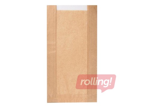 Paberist kotid aknaga, pruunid, 150x60x290mm, 100 tk.