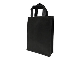 Bag with handles, black non-woven fiber, 300x120x400mm