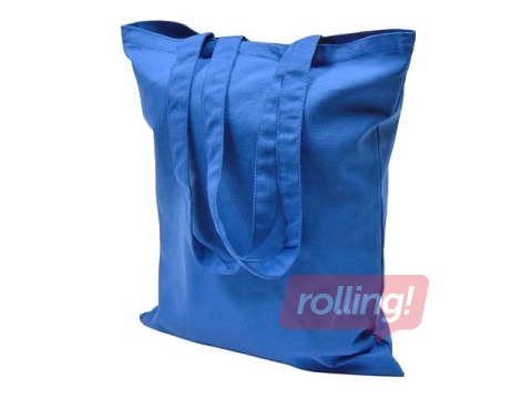 Bag with handles, blue fabric, 370x420mm